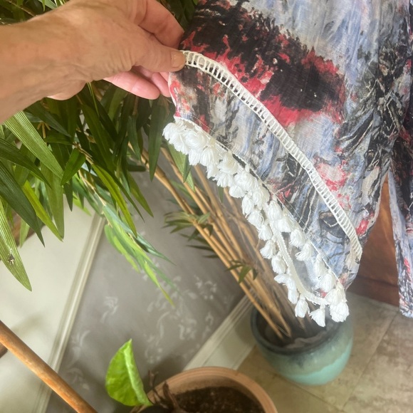 Urban Mangoz ladies, large pullover, top tassel sleeves and front colorful - Picture 9 of 12